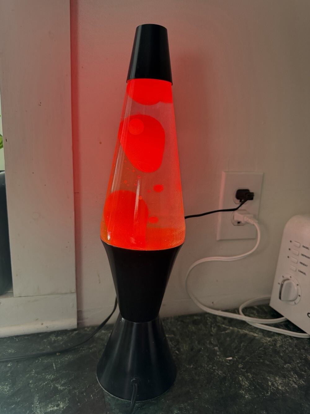 Vintage 90s Lava Lamp Hot Pink Light Groovy Underwriter Laboratories Neon Black